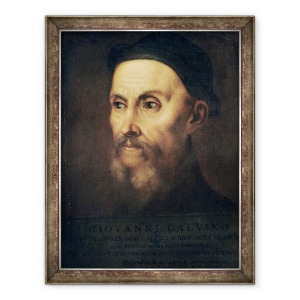 Tablou inramat - Titian - Portretul lui John Calvin 1509-64, 60 x 80 cm