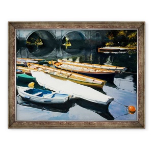 Tablou inramat - Tony Fandino - Barci pe Tamisa I, 60 x 80 cm