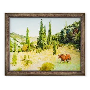 Tablou inramat - Tony Fandino - Cal in camp, Skiathos, 60 x 80 cm