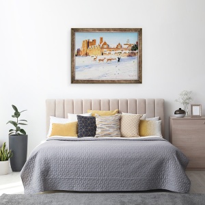 Tablou inramat - Tony Fandino - Casa Knole in timpul iernii, 60 x 80 cm - Img 3