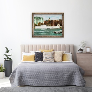 Tablou inramat - Tony Fandino - HQS Wellington, ancorat in raul Tamisa, 60 x 80 cm - Img 3