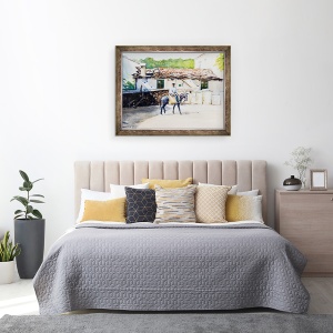 Tablou inramat - Tony Fandino - Om pe magar in Skiathos, 70 x 90 cm - Img 3