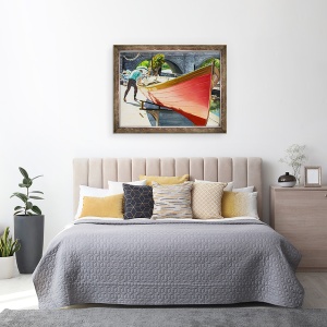 Tablou inramat - Tony Fandino - Omul care lucreaza la barca I, 60 x 80 cm - Img 3