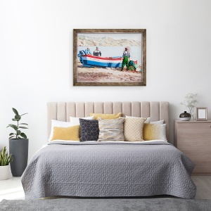 Tablou inramat - Tony Fandino - Pescarii la Nerja, 70 x 90 cm - Img 3