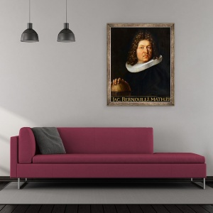 Tablou inramat - Unknown artist - Portret De Jacques Bernoulli, 50 x 60 cm - Img 2