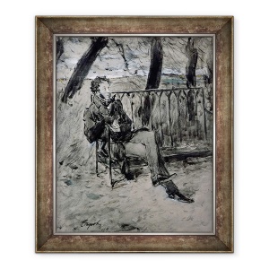 Tablou inramat - Valentin Aleksandrovich Serov - Alexander Puskin 1865-1911 intr-un parc, 50 x 60 cm