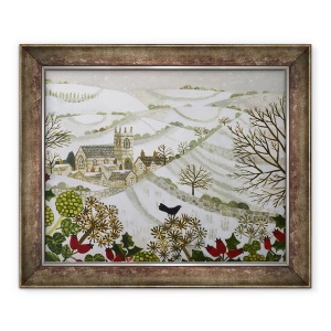 Tablou inramat - Vanessa Bowman - Biserica din Valea, Iarna, 70 x 85 cm