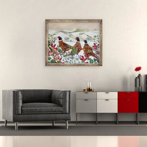 Tablou inramat - Vanessa Bowman - Trei fazani, 50 x 60 cm - Img 2