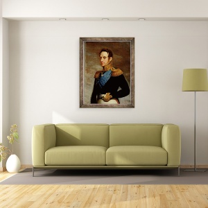 Tablou inramat - Vasili Andreevich Tropinin - Portretul tarului Nicolae I 1796-1855 1826, 70 x 90 cm - Img 2