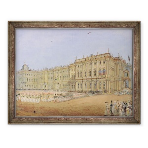 Tablou inramat - Vasili Semenovich Sadovnikov - Revizuirea la Palatul de Iarna din Sankt Petersburg, 60 x 80 cm