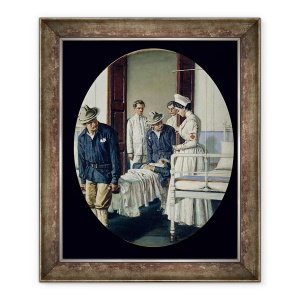 Tablou inramat - Vasili Vasilievich Vereshchagin - intr-un spital militar, 50 x 60 cm