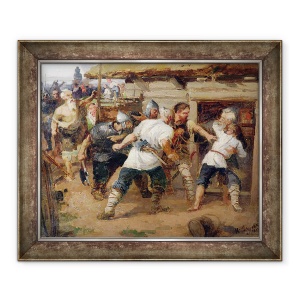 Tablou inramat - Vasilij Ivanovic Surikov - Paganii i-au ucis pe primii crestini ai Rusiei Kievene, 50 x 60 cm