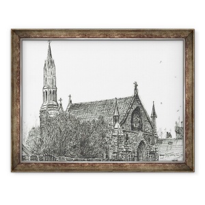 Tablou inramat - Vincent Alexander Booth - Biserica de la Stonehaven, Scotia, 2007, 60 x 80 cm