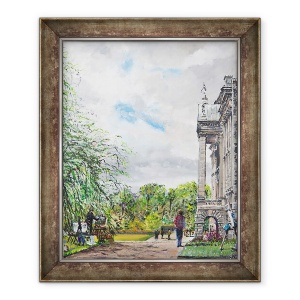 Tablou inramat - Vincent Alexander Booth - Lyme Park vedere de casa si gradini, 2015, 50 x 60 cm