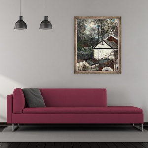 Tablou inramat - Vincent Alexander Booth - Un deal bantuit Mold tara Galilor, 1990, 50 x 60 cm - Img 2