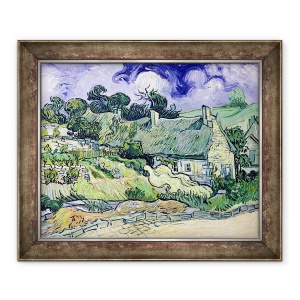Tablou inramat - Vincent van Gogh - Casute de paie la Cordeville, Auvers-sur-Oise, 70 x 85 cm