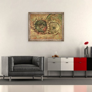 Tablou inramat - Vincent van Gogh - Doua floarea-soarelui taiate, 50 x 60 cm - Img 2
