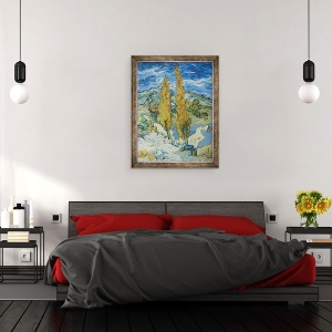 Tablou inramat - Vincent van Gogh - Plopii de la Saint-Rémy, 60 x 80 cm - Img 3