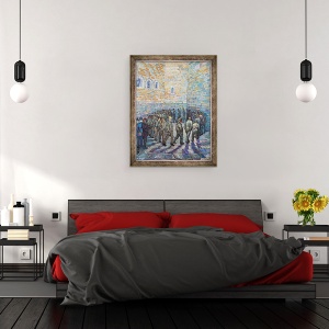 Tablou inramat - Vincent van Gogh - Yard-ul de exercitii sau inchisoarea condamnatilor, 60 x 80 cm - Img 3