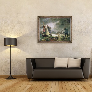 Tablou inramat - Vincente Gonzalez Palmaroli - inmormantare la La Moncloa in mai 1808, 70 x 90 cm - Img 2