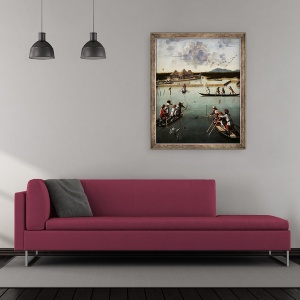 Tablou inramat - Vittore Carpaccio - Vanatoare in laguna, 50 x 60 cm - Img 2