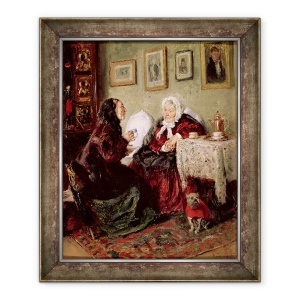 Tablou inramat - Vladimir Egorovic Makovsky - Tete-a-Tete, 50 x 60 cm