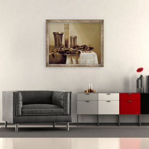 Tablou inramat - Willem Claesz. Heda - Desertul, 50 x 60 cm - Img 2
