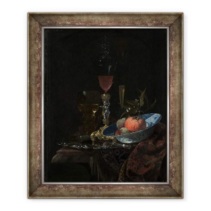 Tablou inramat - Willem Kalf - Wineglass si un castron de fructe, 70 x 85 cm