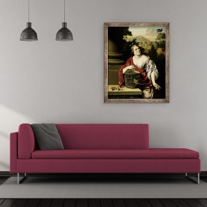 Tablou inramat - Willem van Mieris - Portret De O Femeie, 50 x 60 cm - Img 2
