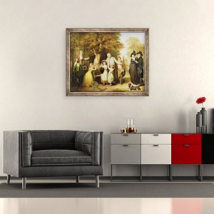 Tablou inramat - William Redmore Bigg - Mostenitorul binevoitor sau chiriasul restaurat familiei sale, 50 x 60 cm - Img 2