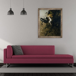 Tablou inramat - Wladyslaw Podkowinski - Frenezia de elatii sau frenezia viselor, 50 x 60 cm - Img 2