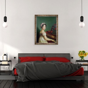 Tablou inramat - Zacarias Gonzalez Velazquez - Fiica artistului la Clavichord, 60 x 80 cm - Img 3