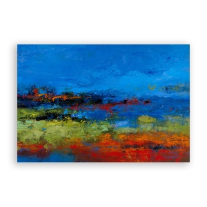 Tablou Canvas - Abstract, Albastru-Rosu, 80 x 120 cm