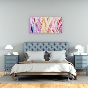 Tablou canvas - Abstract, Colorful, Purple, Orange, Pink, 50 x 100 cm - Img 3
