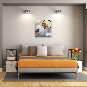 Tablou canvas - Abstract, Diferite, Abstract, Albastru, Cercuri, Pictura, 60 x 60 cm - Img 3