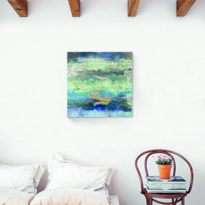 Tablou decorativ canvas abstract în nuanțe de albastru 60x60 cm