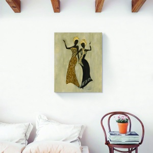 Tablou decorativ afro modern pe canvas galben 40x50 cm