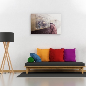 Tablou canvas - Ai Grija De Tine, Vintage, Retro, Ninsoare, Ninge, 40 x 60 cm - Img 2