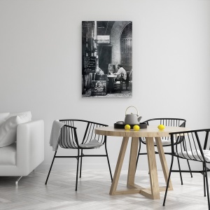 Tablou canvas - Alb-Negru, Strada, Alb-Negru, Pub, Bar, Restaurant, 60 x 90 cm - Img 4