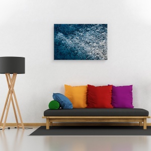 Tablou canvas - Albastru Plin De Spirit, Albastru, Gheata, Abstract, Cioburi, 80 x 120 cm - Img 2