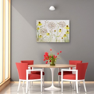 Tablou canvas - Allium si helenium, Natura moarta, Flori, Camp, Gradina, 60 x 90 cm - Img 2