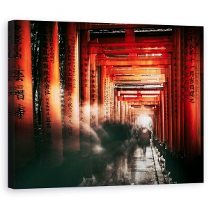 Tablou canvas - Altarul Fushimi Inari, Fantoma, Rosu, Japonia, 60 x 75 cm