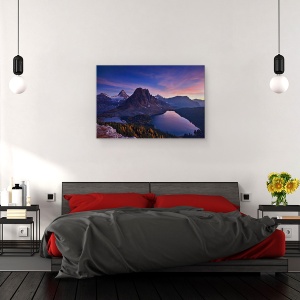 Tablou canvas - Amurg La Muntele Assiniboine, Stele, Apus De Soare, Canada, 60 x 90 cm - Img 3