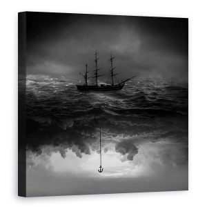 Tablou canvas - Ancora, Vapor, Barca Cu Panze, 90 x 90 cm