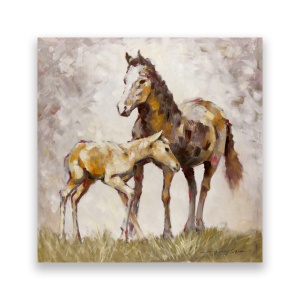 Tablou Canvas - Animal, Cal, Pictura, Maro, 60 x 60 cm