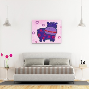 Tablou canvas - Animale, Animale, Separate, Hippopotam, 60 x 75 cm - Img 3