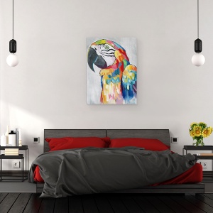 Tablou canvas - Animale, Diverse, Papagal Colorat, Pictura, 60 x 80 cm - Img 3