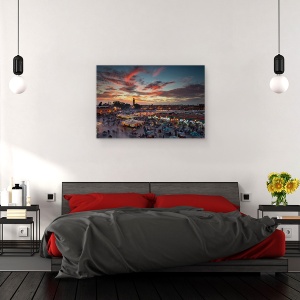 Tablou canvas - Apus de Soare in Marrakech, Maroc, Piata, 80 x 120 cm - Img 3
