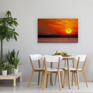 Tablou canvas - Apus De Soare Portul New York, Avion, 50 x 80 cm - Img 3