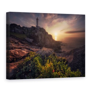 Tablou canvas - Apus In Nariga, Far, Peisaj Marin, Spania, Mare, Soare, 50 x 70 cm